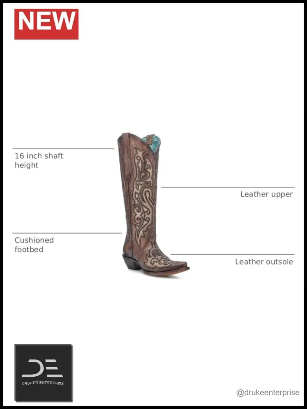 Crackled Crystal Rhinestone Embroidered Snip Toe Pull On Cowboy Heeled Boots